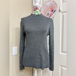 Belldini Charcoal Ribbed Knit Top